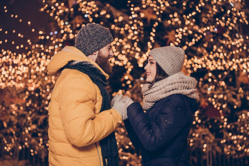 Man Proposing Christmas Winter