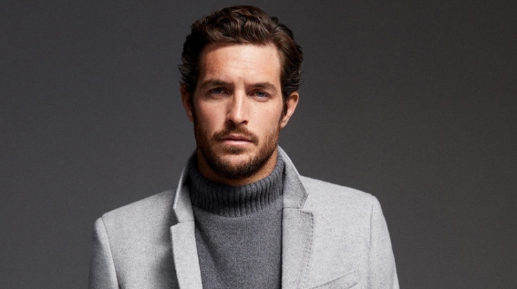 A vision in gray tailoring, Justice Joslin wears Mango.