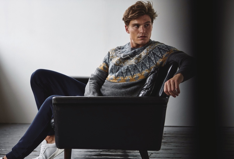 British model Oliver Cheshire reunites with Marks & Spencer for fall-winter 2019.