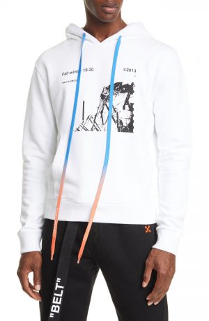 Men's Off-White Ruined Factory Slim Fit Hoodie, Size Medium - White Men's Off-White Ruined Factory Slim Fit Hoodie, Size Medium - White