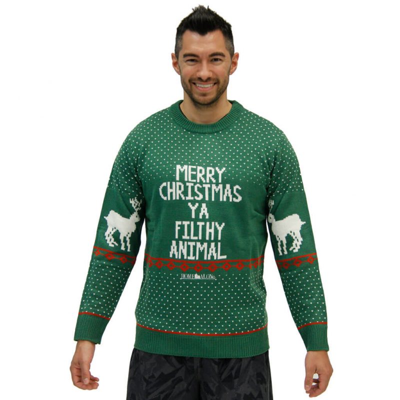 "Merry Christmas Ya Filthy Animal" Green Ugly Sweater