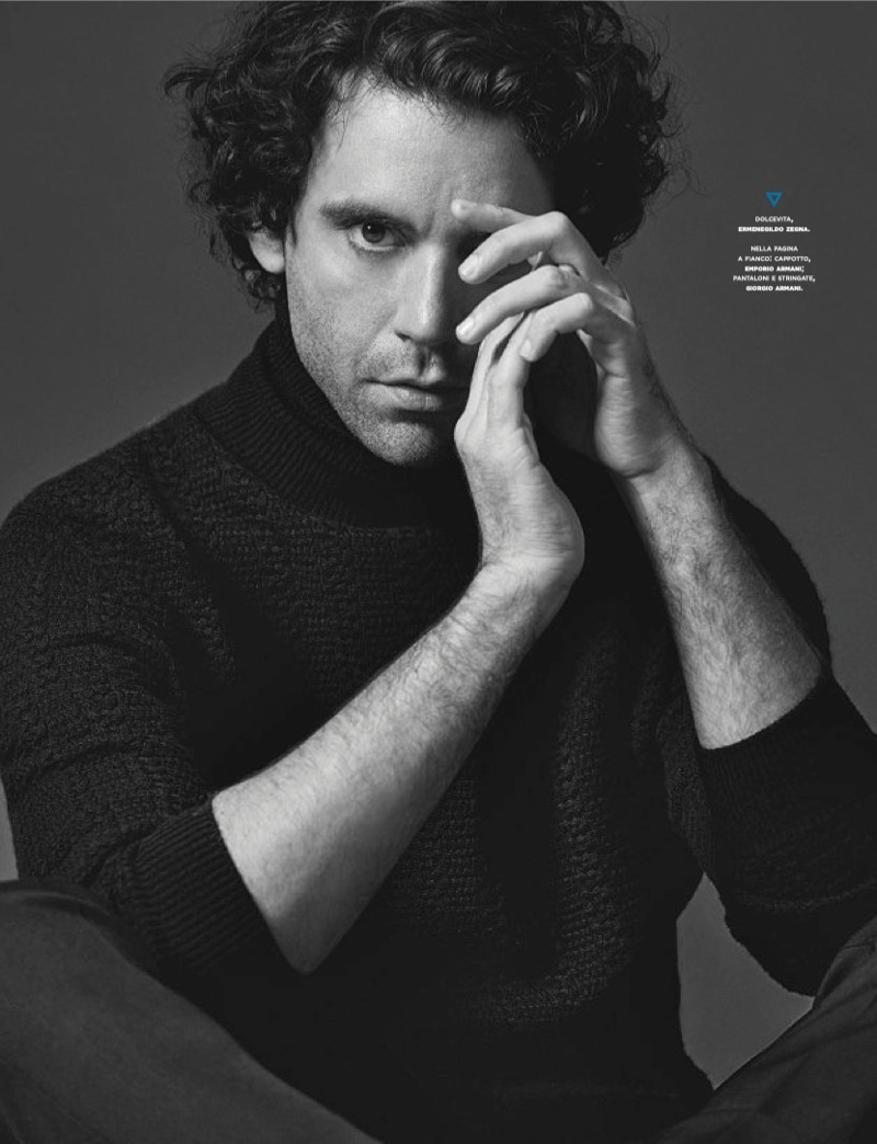 Singer Mika dons a sweater by Ermenegildo Zegna.