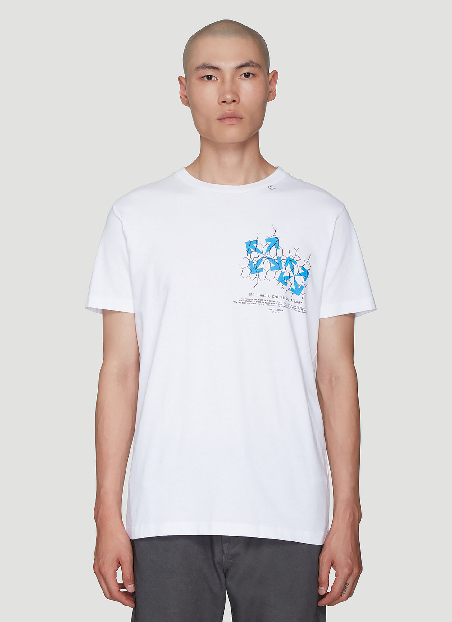Off-White Arrows Logo T-Shirt in White size XXL | The Fashionisto