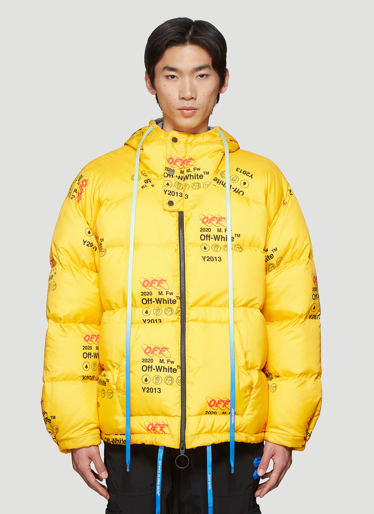 Off-White Industrial Puffer Jacket in Yellow size M | The Fashionisto