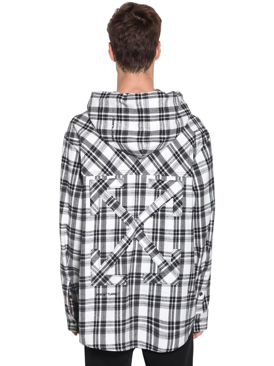 hooded check shirt