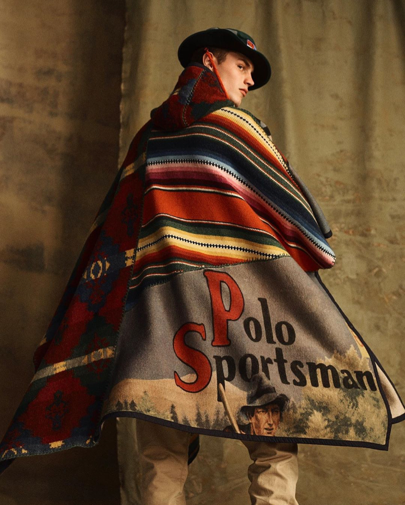 Making a style statement, Kit Butler rocks a poncho from the POLO Sport Ralph Lauren collection.