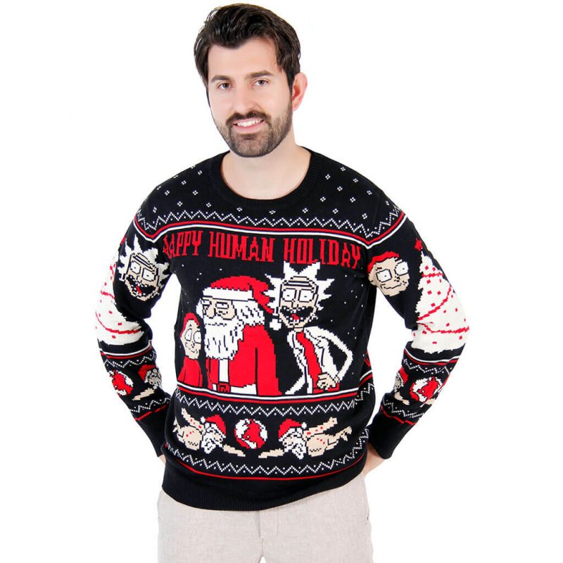 Rick and Morty "Happy Human Holiday" Ugly Christmas Sweater