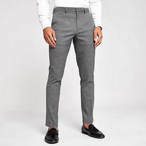 River Island Mens Dark grey skinny suit trousers River Island Mens Dark grey skinny suit trousers