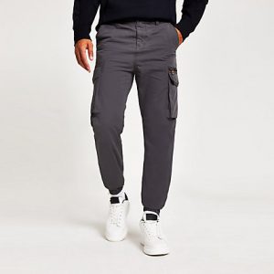 River Island Mens Grey cargo trousers River Island Mens Grey cargo trousers