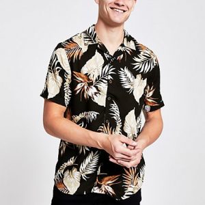 River Island Mens Only and Sons brown tropical short sleeve shirt River Island Mens Only and Sons brown tropical short sleeve shirt