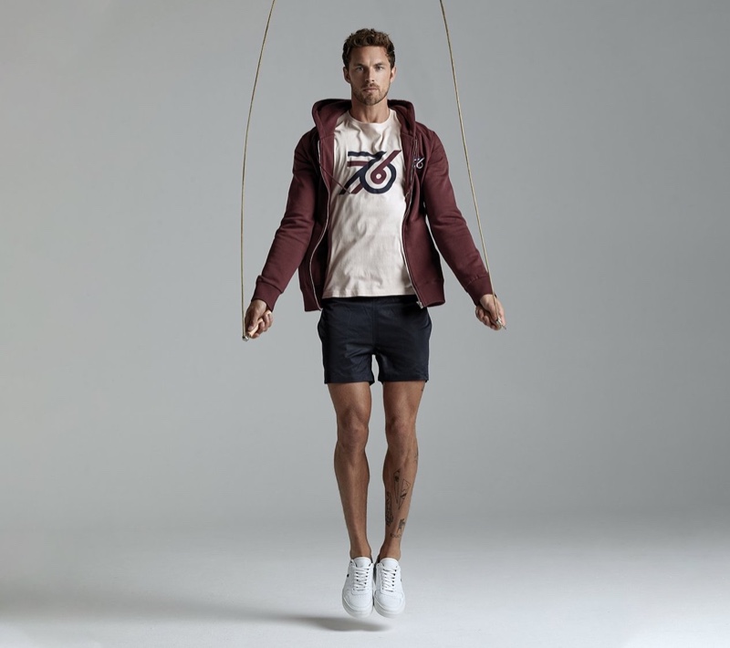 Jump roping, Christian Hogue stars in Ron Dorff's fall-winter 2019 lookbook.