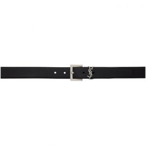 Saint Laurent Black and Silver Square Monogramme Belt Saint Laurent Black and Silver Square Monogramme Belt
