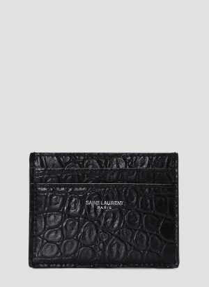 Saint Laurent Crocodile Cardholder in Black size One Size Saint Laurent Crocodile Cardholder in Black size One Size