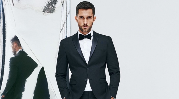Party Season: Tobias Sorensen Suits Up for Selected Homme Tobias Sorensen dons a sleek tuxedo from Selected Homme.