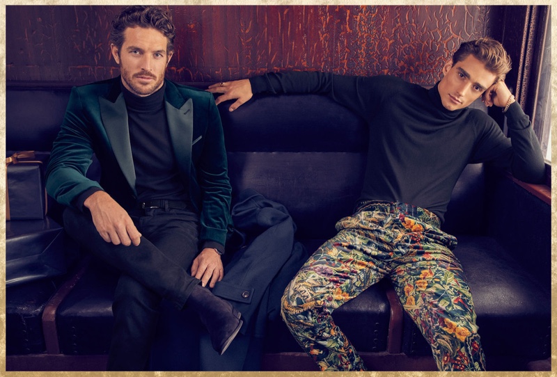 Models Justice Joslin and Kane Roberts star in Simons' holiday 2019 campaign.