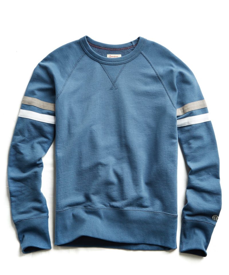Stripe Raglan Sweatshirt in Blue | The Fashionisto