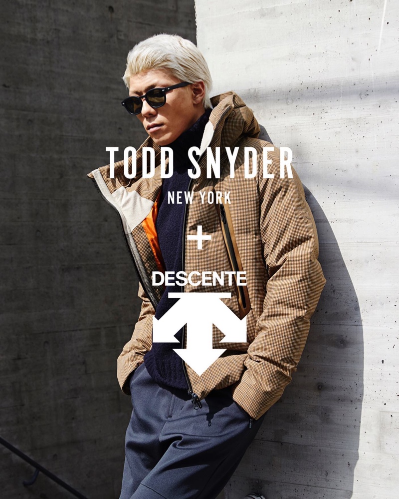 Jumpei wears a Todd Snyder + Descente allterrain Mizusawa down jacket $1,680.