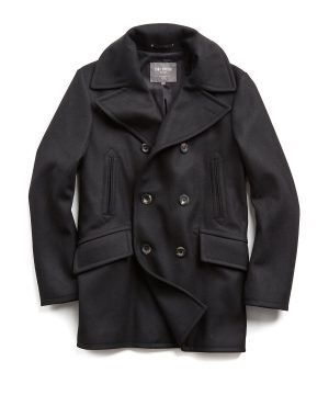 Todd Snyder + Private White Manchester Wool Peacoat in Black Todd Snyder + Private White Manchester Wool Peacoat in Black