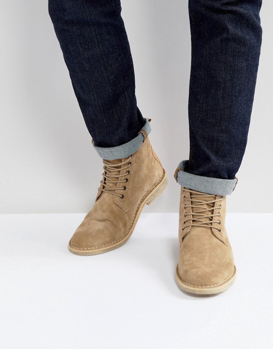 stone suede boots