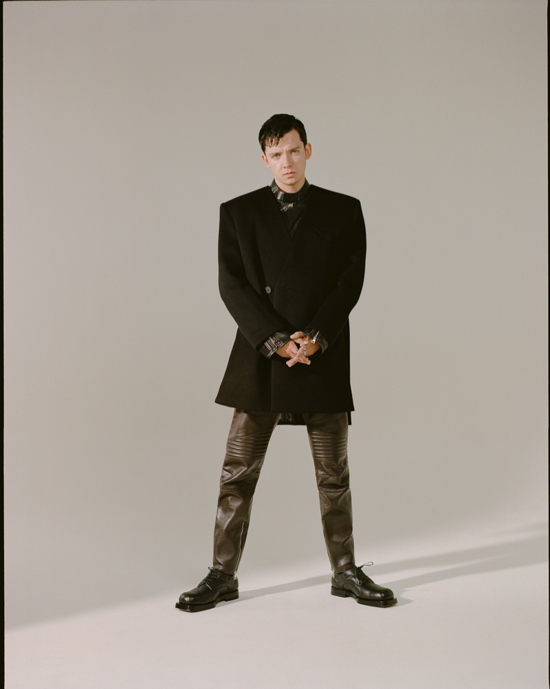 Actor Asa Butterfield dons a look from Bottega Veneta for The Laterals.