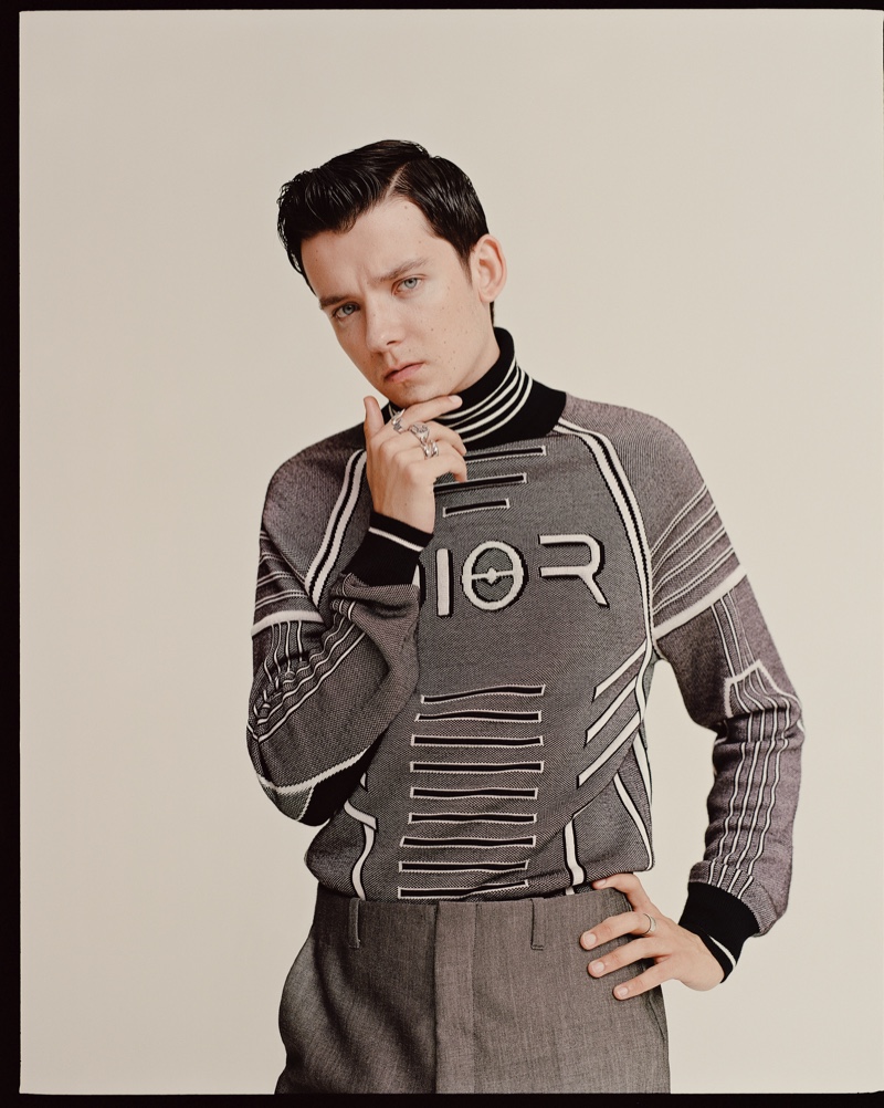 Dressed in Dior Men, Asa Butterfield connects with The Laterals.