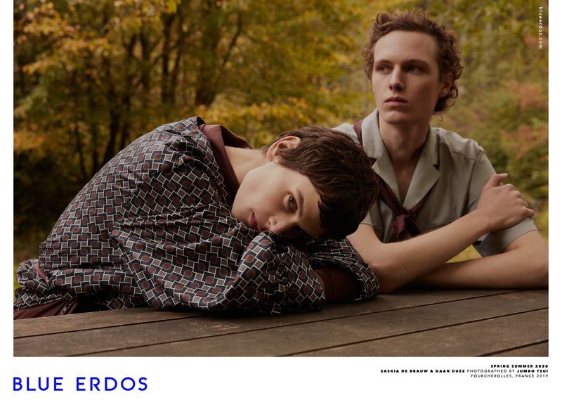 Saskia de Brauw and Daan Duez front Blue Erdos' spring-summer 2020 campaign.