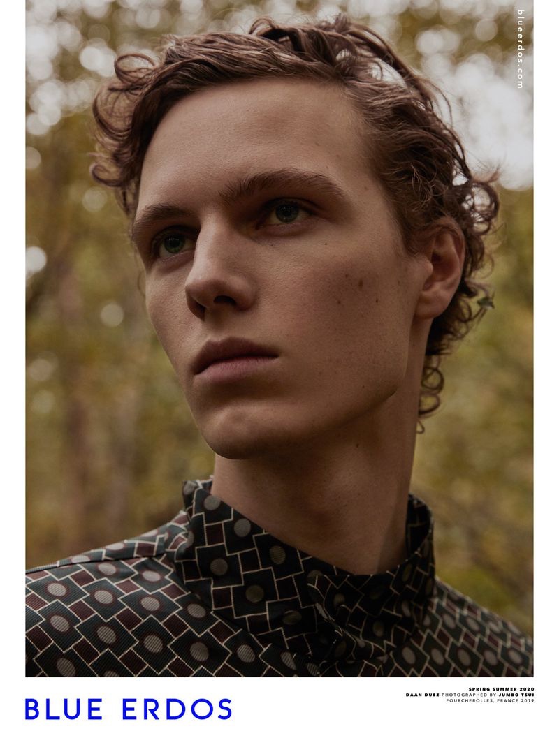 Daan Duez is front and center for Blue Erdos' spring-summer 2020 campaign.