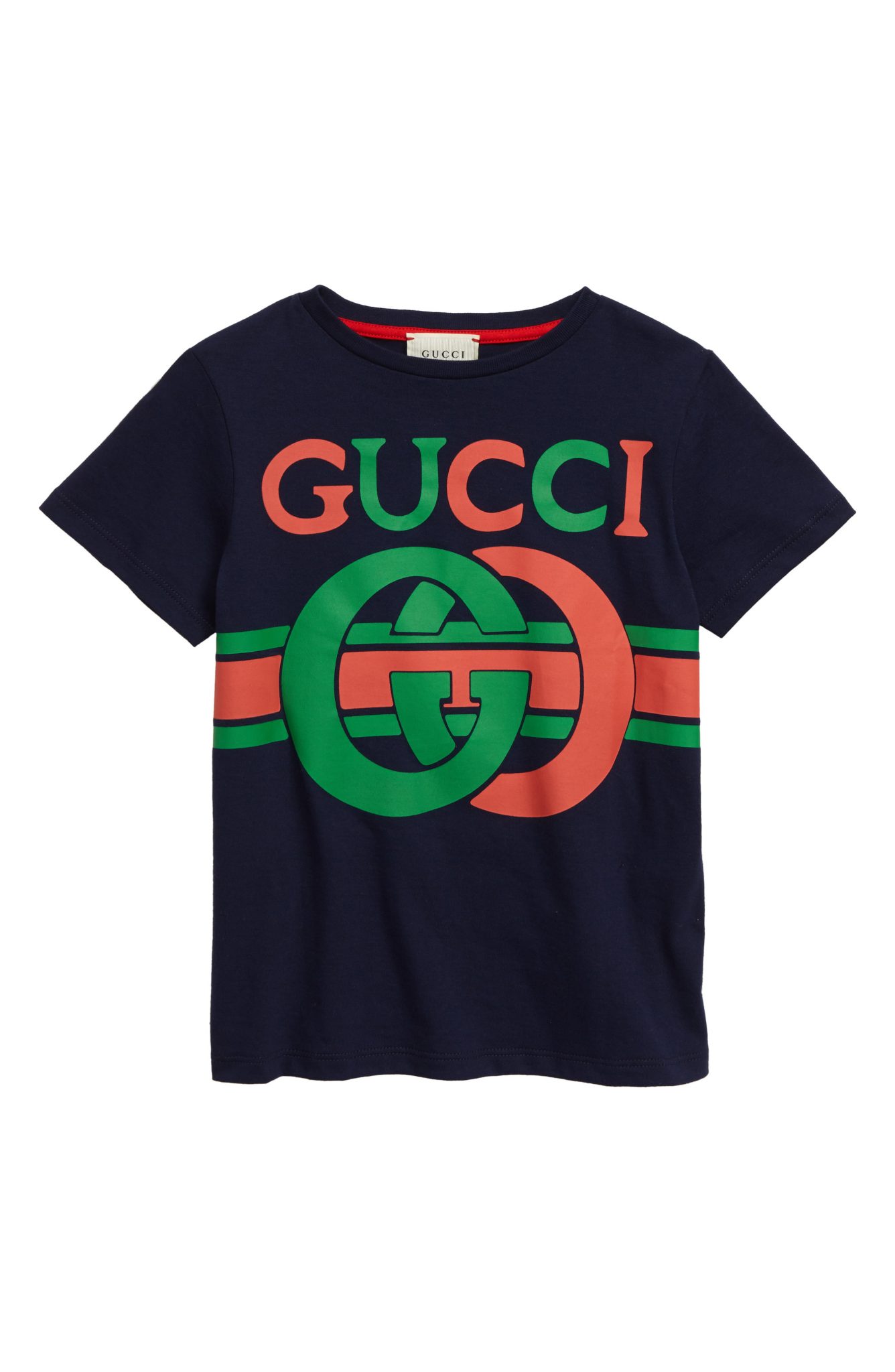 Boy’s Gucci Logo Graphic T-Shirt, Size 4Y – Blue | The Fashionisto