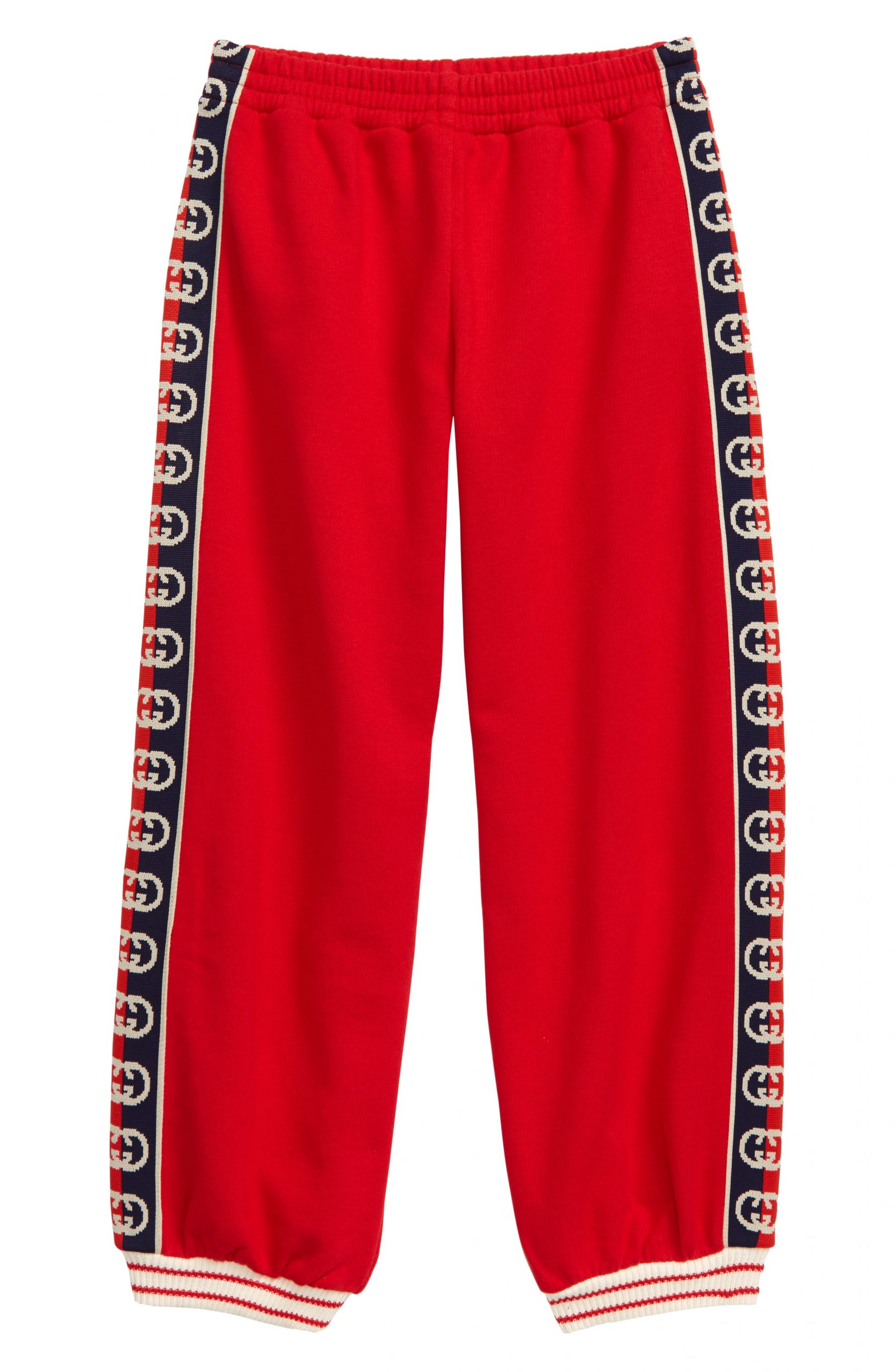 Boy’s Gucci Interlocking-G Logo Cotton Joggers, Size 4Y - Red | The