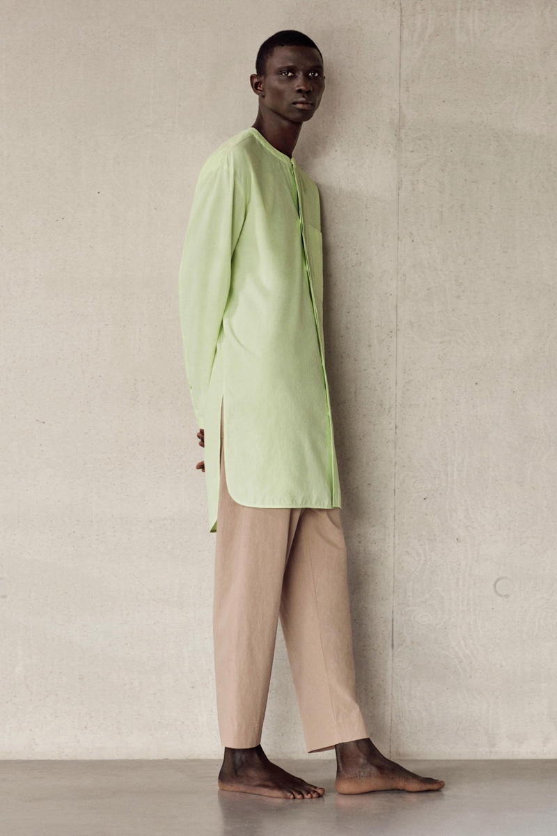 Fernando Cabral dons an oversized cotton tunic and lightweight trousers from COS.