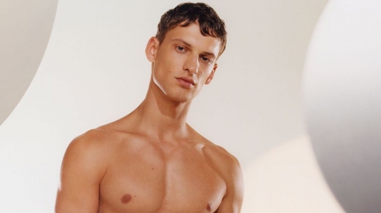 David Trulik rocks underwear for Calvin Klein's holiday 2019 campaign.