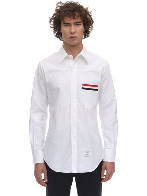Cotton Oxford Shirt W/ Grosgrain Pocket Cotton Oxford Shirt W/ Grosgrain Pocket