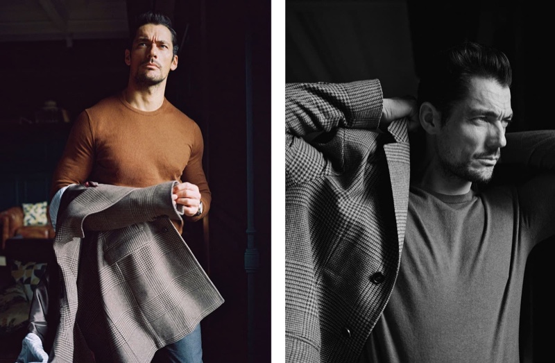 British model David Gandy dons elegant menswear from Massimo Dutti.