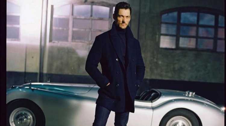 Front and center, David Gandy dons Massimo Dutti menswear.