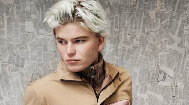 Jordan Barrett sports a casual look from Dior Men's resort 2020 collection for Holt Renfrew.