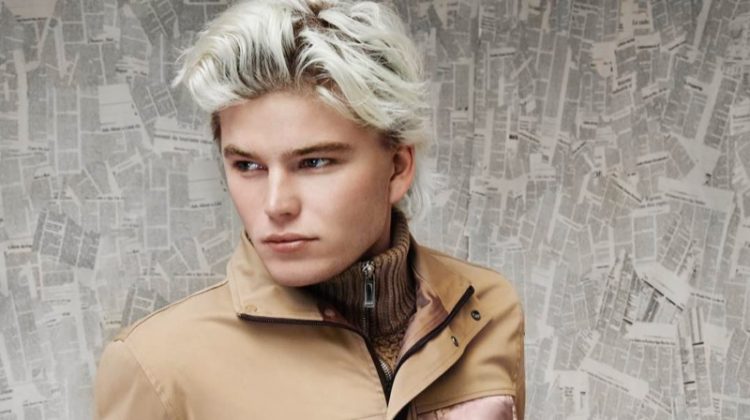 Jordan Barrett sports a casual look from Dior Men's resort 2020 collection for Holt Renfrew.