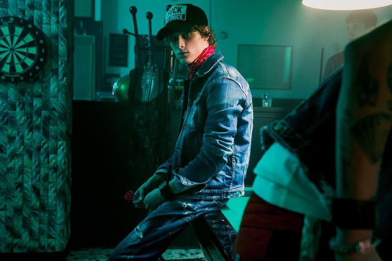 Rocking denim, Serge Sergeev stars in Dsquared2's resort 2020 campaign.