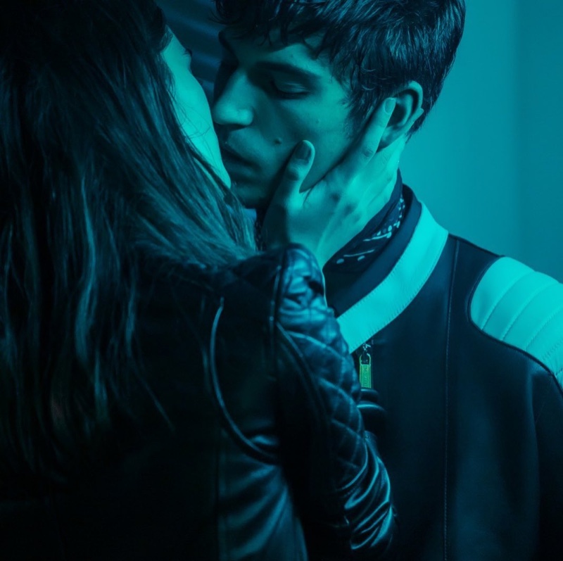 Alexandra Micu and Justin Eric Martin kiss for Dsquared2's resort 2020 campaign.