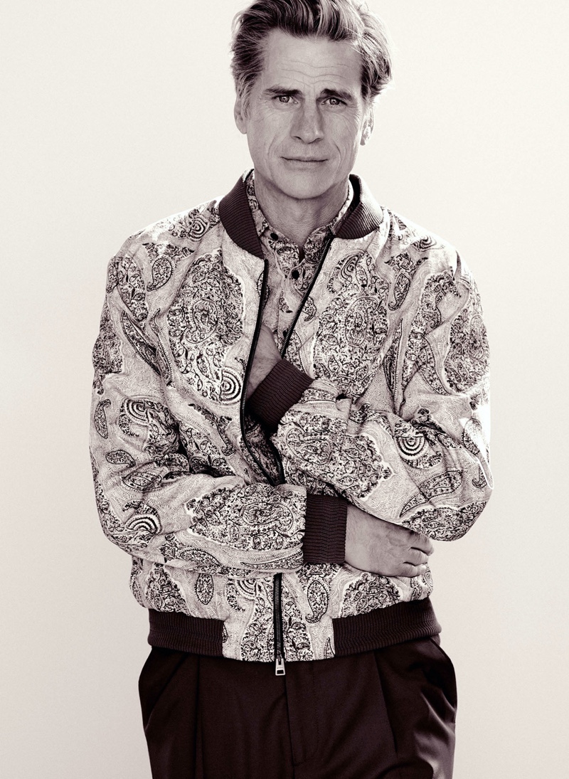 Front and center, Mark Vanderloo appears in Etro's spring-summer 2020 campaign.