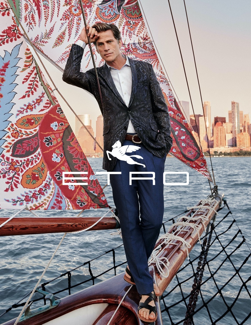 Mark Vanderloo stars in Etro's spring-summer 2020 campaign.