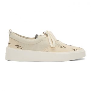 Fear of God Grey and Off-White 101 Print Lace-Up Sneakers Fear of God Grey and Off-White 101 Print Lace-Up Sneakers