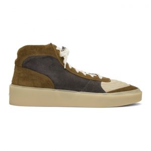 Fear of God SSENSE Exclusive Green and Grey Strapless Skate Sneakers Fear of God SSENSE Exclusive Green and Grey Strapless Skate Sneakers