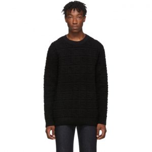 Fendi Black Embossed Wool Forever Fendi Sweater Fendi Black Embossed Wool Forever Fendi Sweater
