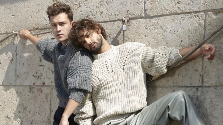 Francisco Lachowski and Marlon Teixeira star in an editorial for L'Officiel Hommes Italia.