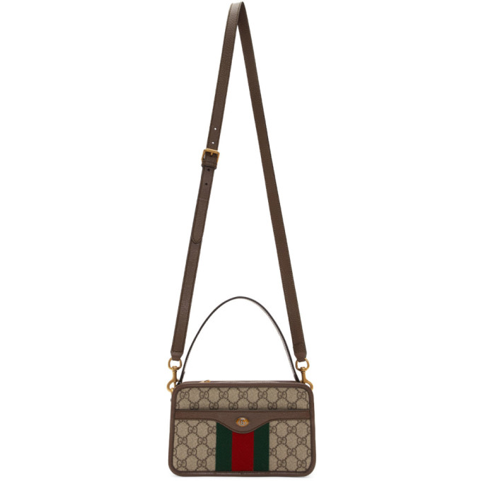 Gucci Beige GG Supreme Web Messenger Bag | The Fashionisto