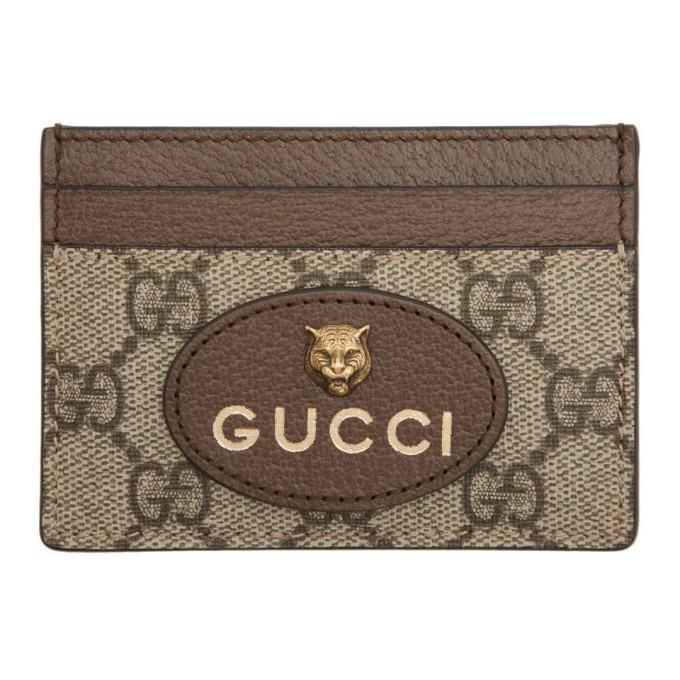 Gucci Beige Neo Vintage GG Card Holder | The Fashionisto