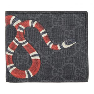 Gucci Black GG Supreme Snake Wallet Gucci Black GG Supreme Snake Wallet