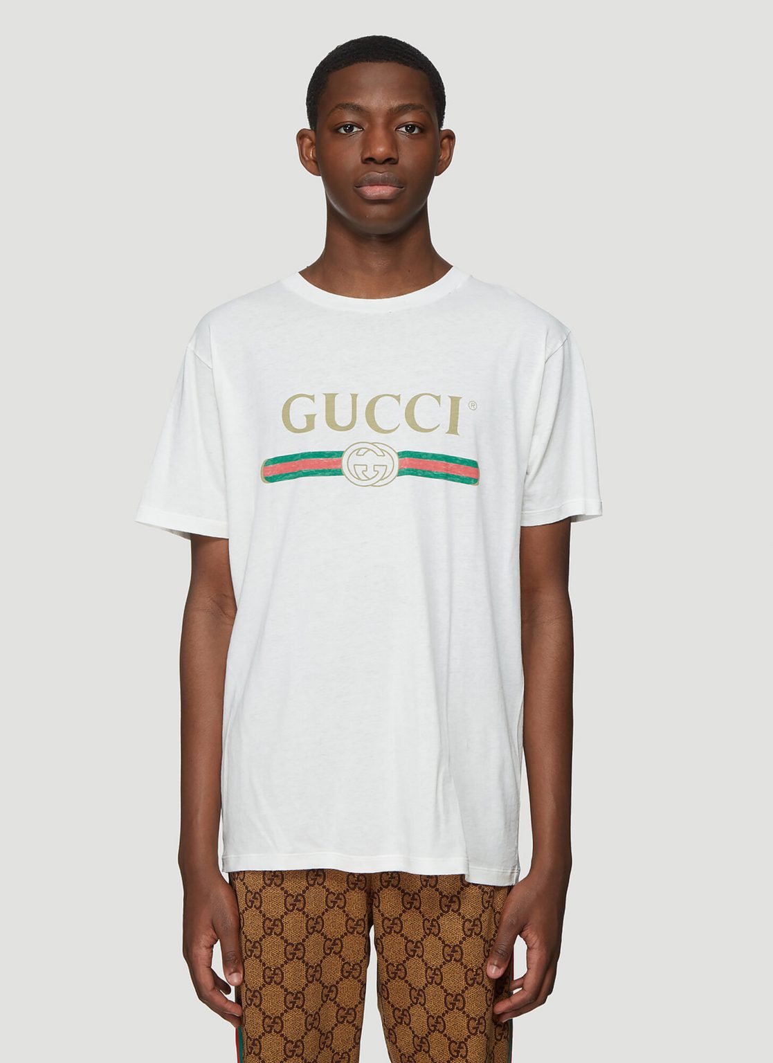 Gucci Logo T-Shirt in White size S | The Fashionisto