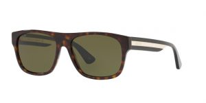 Gucci Man GG0341S - Frame color: Tortoise, Lens color: Green, Size 56-17/150 Gucci Man GG0341S - Frame color: Tortoise, Lens color: Green, Size 56-17/150