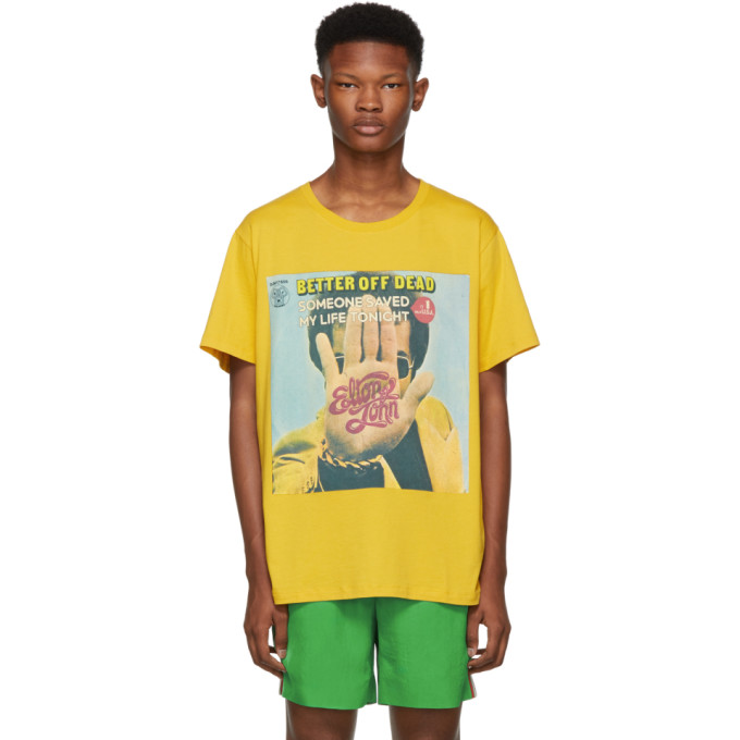 Gucci Yellow Elton John Print T-Shirt | The Fashionisto